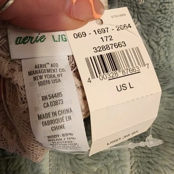 Aerie Lace Padded Bralette Beige L New with Tags Lingerie Women's - Picture 3 of 3